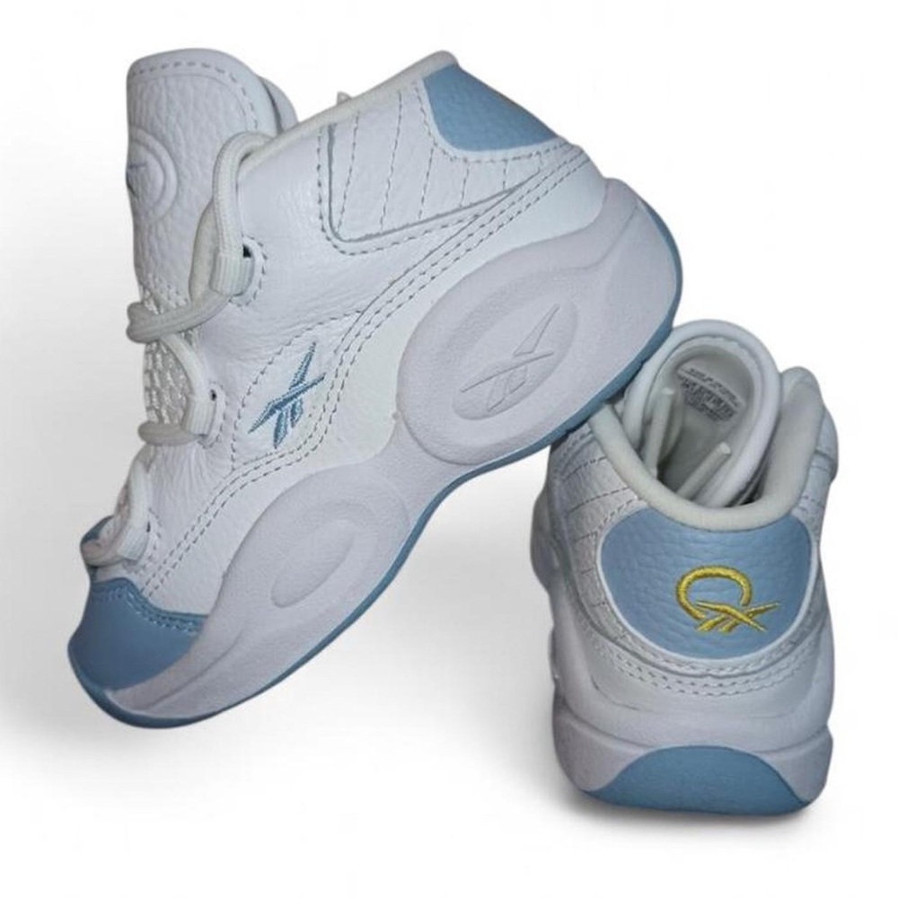 Reebok Question Mid Denver Nuggets Retro White Baby Blue Infants Sz US 8 HR1063